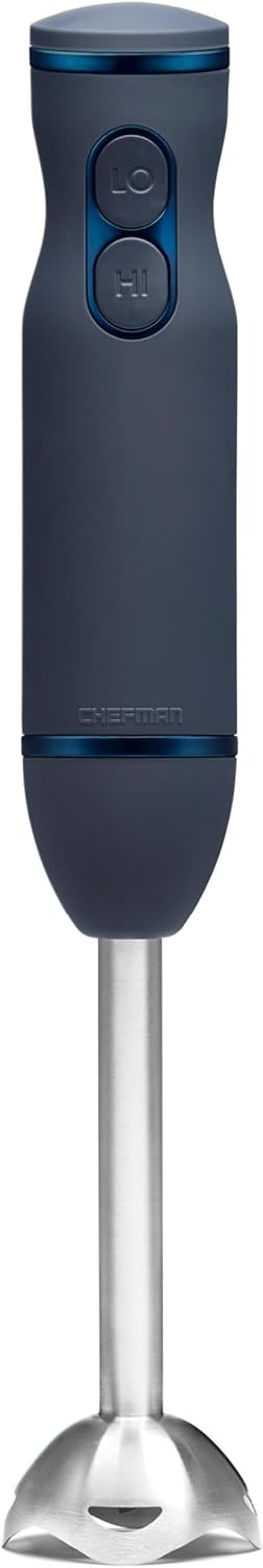 image:imageChefman Immersion Stick Hand Blender with Stainless Steel Blades Powerful Electric Ice Crushing 2Speed Control Handheld Food Mixer Purees Smoothies Shakes Sauces amp Soups TurquoiseMidnight Blue