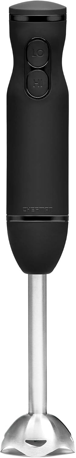 image:imageChefman Immersion Stick Hand Blender with Stainless Steel Blades Powerful Electric Ice Crushing 2Speed Control Handheld Food Mixer Purees Smoothies Shakes Sauces amp Soups GreyBlack