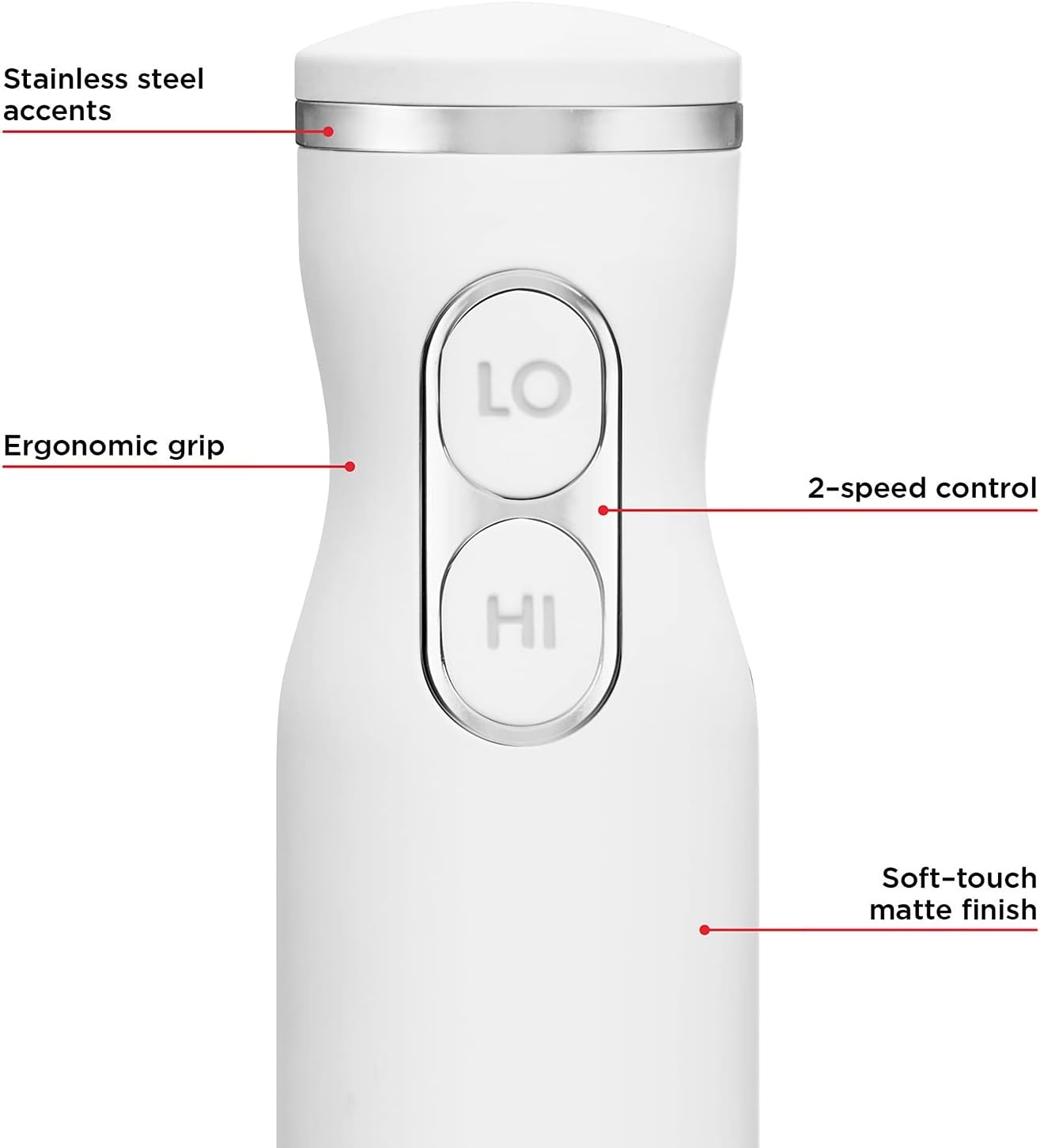 image:imageChefman Immersion Stick Hand Blender with Stainless Steel Blades Powerful Electric Ice Crushing 2Speed Control Handheld Food Mixer Purees Smoothies Shakes Sauces amp Soups TurquoiseIvory