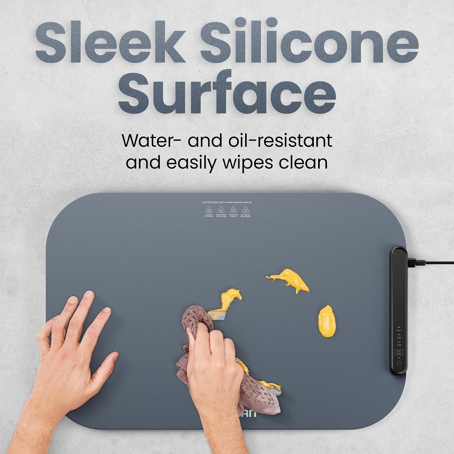 image:imageChefman Long Electric Warming Plate Heating Element Prep Food for Parties Stainless Steel Frame amp Tempered Glass Surface Buffet at Home for Trays amp Dishes CoolTouch Handles BlackRollup