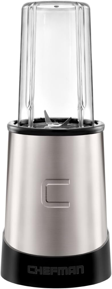 image:imageChefman Personal Ultimate Kitchen Blender Quick Portable Blending of Shakes Smoothies Baby Food amp Juice 2 Travel Cups Cover amp Drinking Rim 6Piece Set DishwasherSafe StainlessSteel Blade