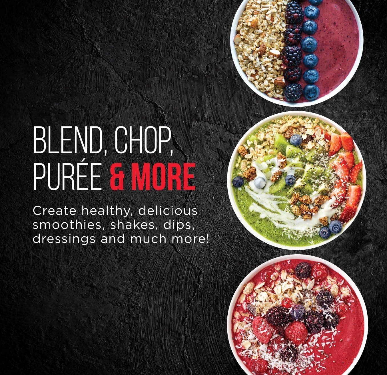 image:imageChefman Personal Ultimate Kitchen Blender Quick Portable Blending of Shakes Smoothies Baby Food amp Juice 2 Travel Cups Cover amp Drinking Rim 6Piece Set DishwasherSafe StainlessSteel Blade