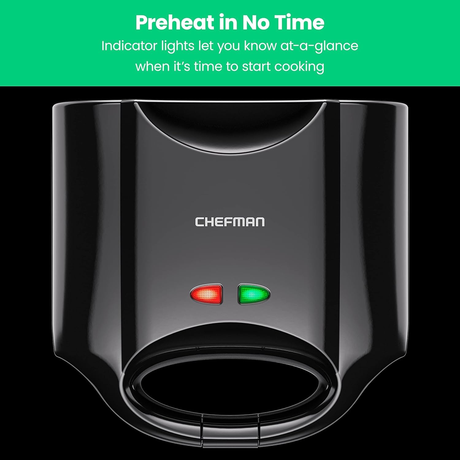 image:imageChefman Portable Sandwich Maker Compact Nonstick Electric Omelet Maker Panini Press Pocket Sandwich Press and Quesadilla Maker with Indicator Lights Locking Lid and Cord StorageSandwich