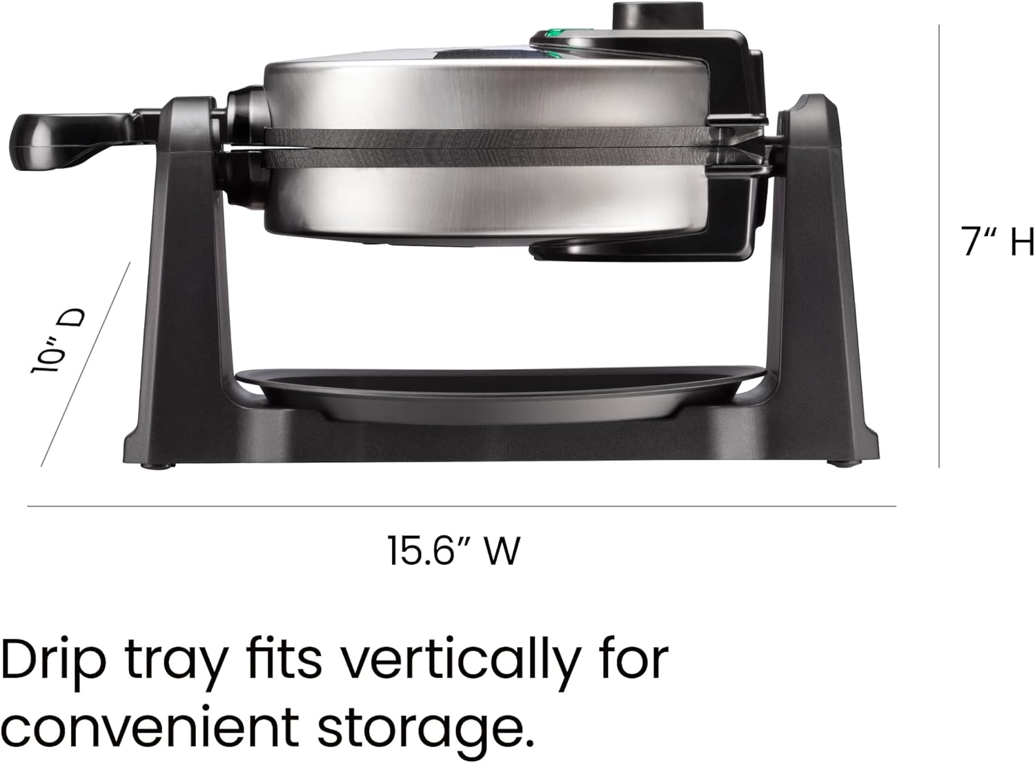 image:imageChefman Rotating Belgian Waffle Maker 180 Flip Iron w NonStick Plates Adjustable Timer Locking Lid amp Drip Plate Space Saving Storage MessFree Breakfast Stainless SteelBlack