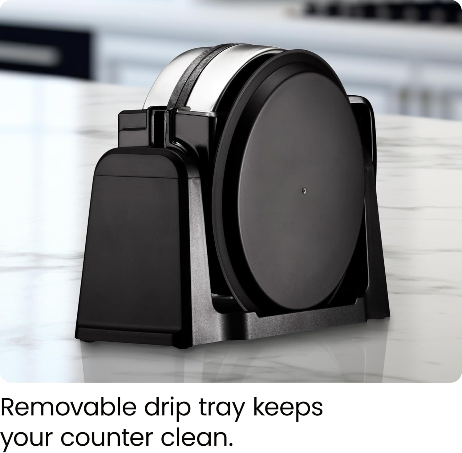 image:imageChefman Rotating Belgian Waffle Maker 180 Flip Iron w NonStick Plates Adjustable Timer Locking Lid amp Drip Plate Space Saving Storage MessFree Breakfast Stainless SteelBlack