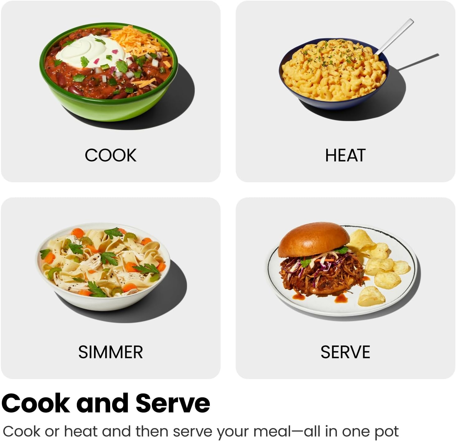 image:imageChefman Triple Slow Cooker amp Food Warmer Three Crock Slowcooker with 25 Qt Ceramic Crocks 75Quart Total Capacity PFASFree Three Temperature Settings DishwasherSafe Parts Stainless Steel6 Quarts