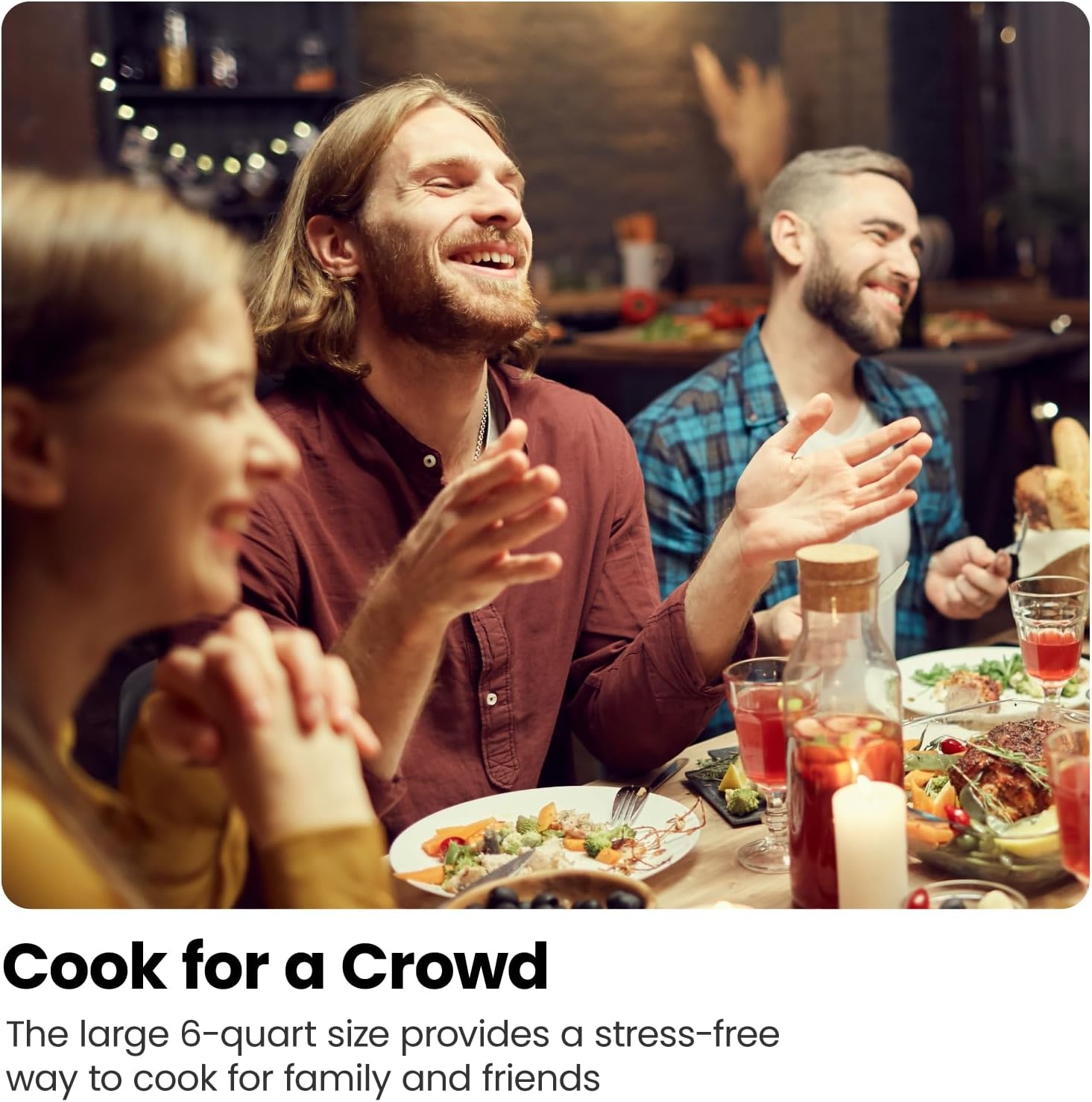 image:imageChefman Triple Slow Cooker amp Food Warmer Three Crock Slowcooker with 25 Qt Ceramic Crocks 75Quart Total Capacity PFASFree Three Temperature Settings DishwasherSafe Parts Stainless Steel6 Quarts