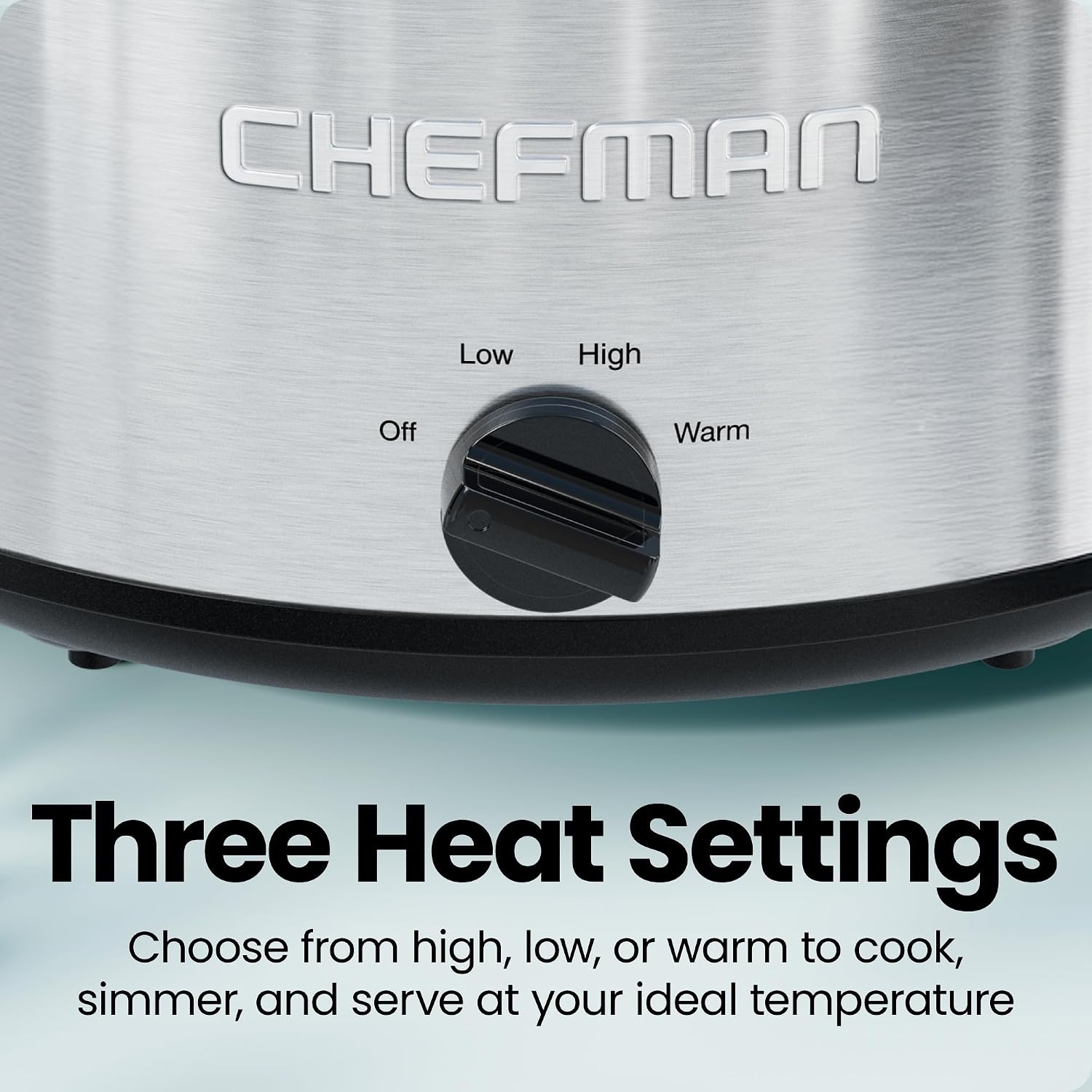 image:imageChefman Triple Slow Cooker amp Food Warmer Three Crock Slowcooker with 25 Qt Ceramic Crocks 75Quart Total Capacity PFASFree Three Temperature Settings DishwasherSafe Parts Stainless Steel7 Quarts