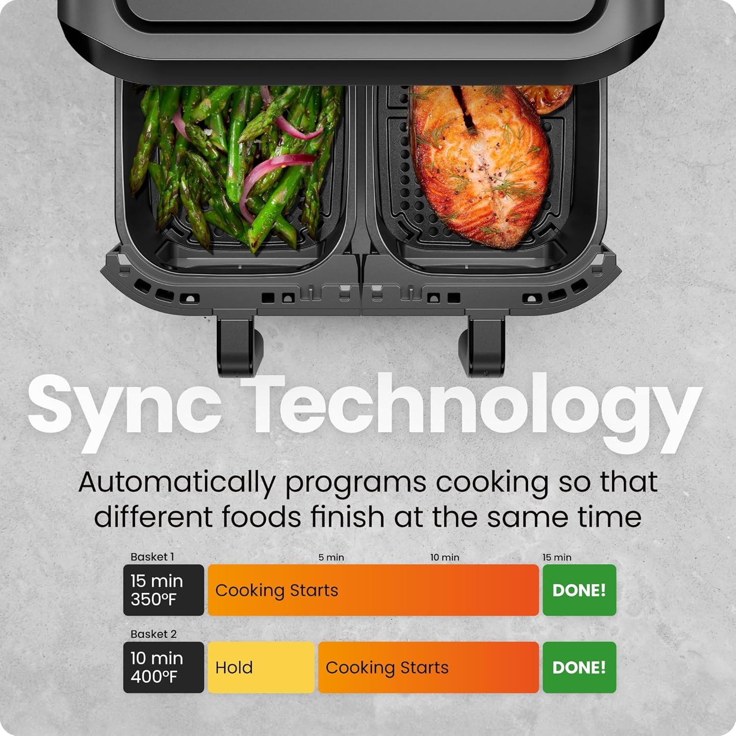 image:imageChefman TurboFry Touch Dual Air Fryer Maximize The Healthiest Meals With Double Basket Capacity OneTouch Digital Controls And Shake Reminder For The Perfect Crispy And LowCalorie Finish6 Quart Window