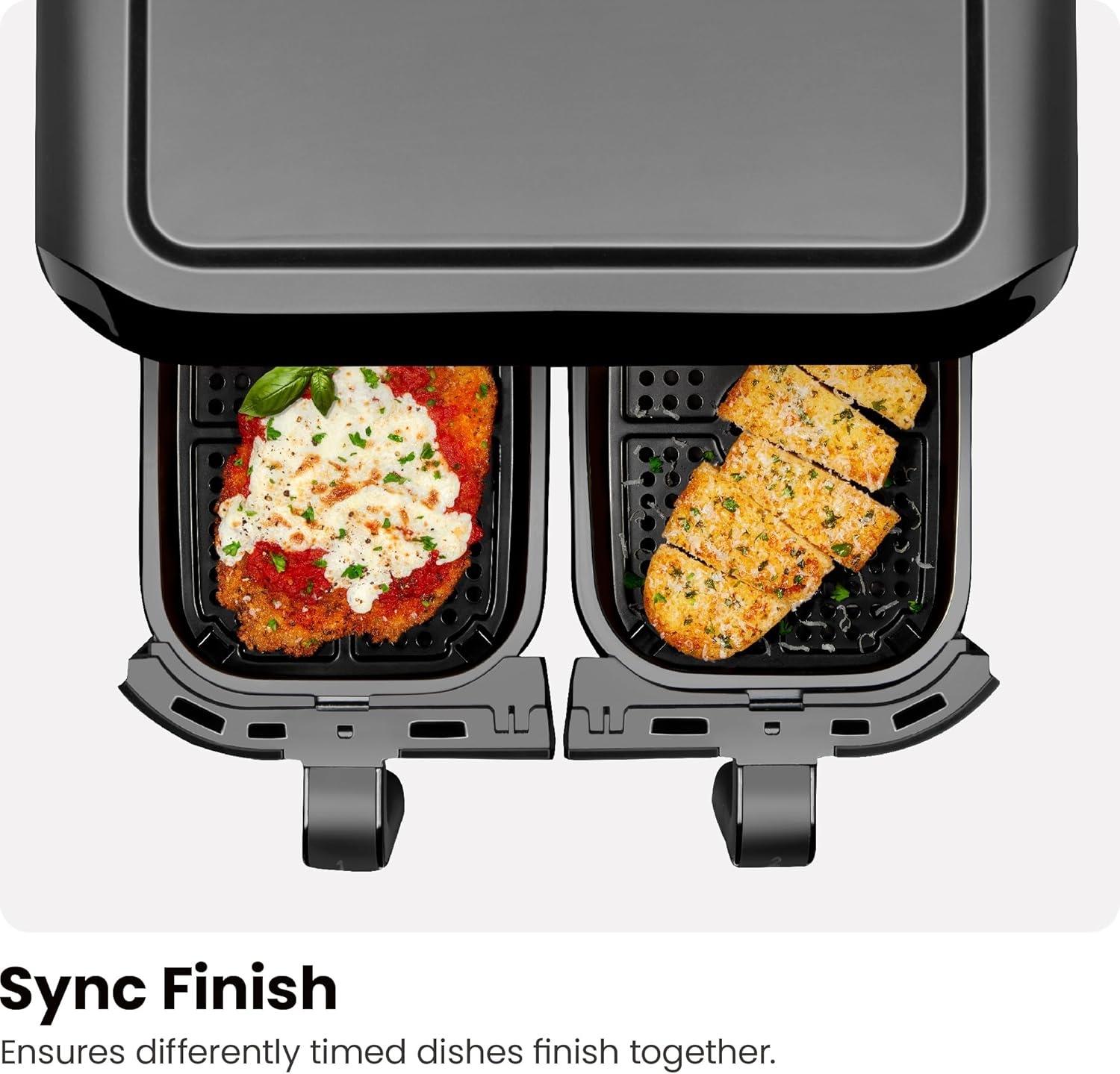 image:imageChefman TurboFry Touch Dual Air Fryer Maximize The Healthiest Meals With Double Basket Capacity OneTouch Digital Controls And Shake Reminder For The Perfect Crispy And LowCalorie Finish6 Quart No Window