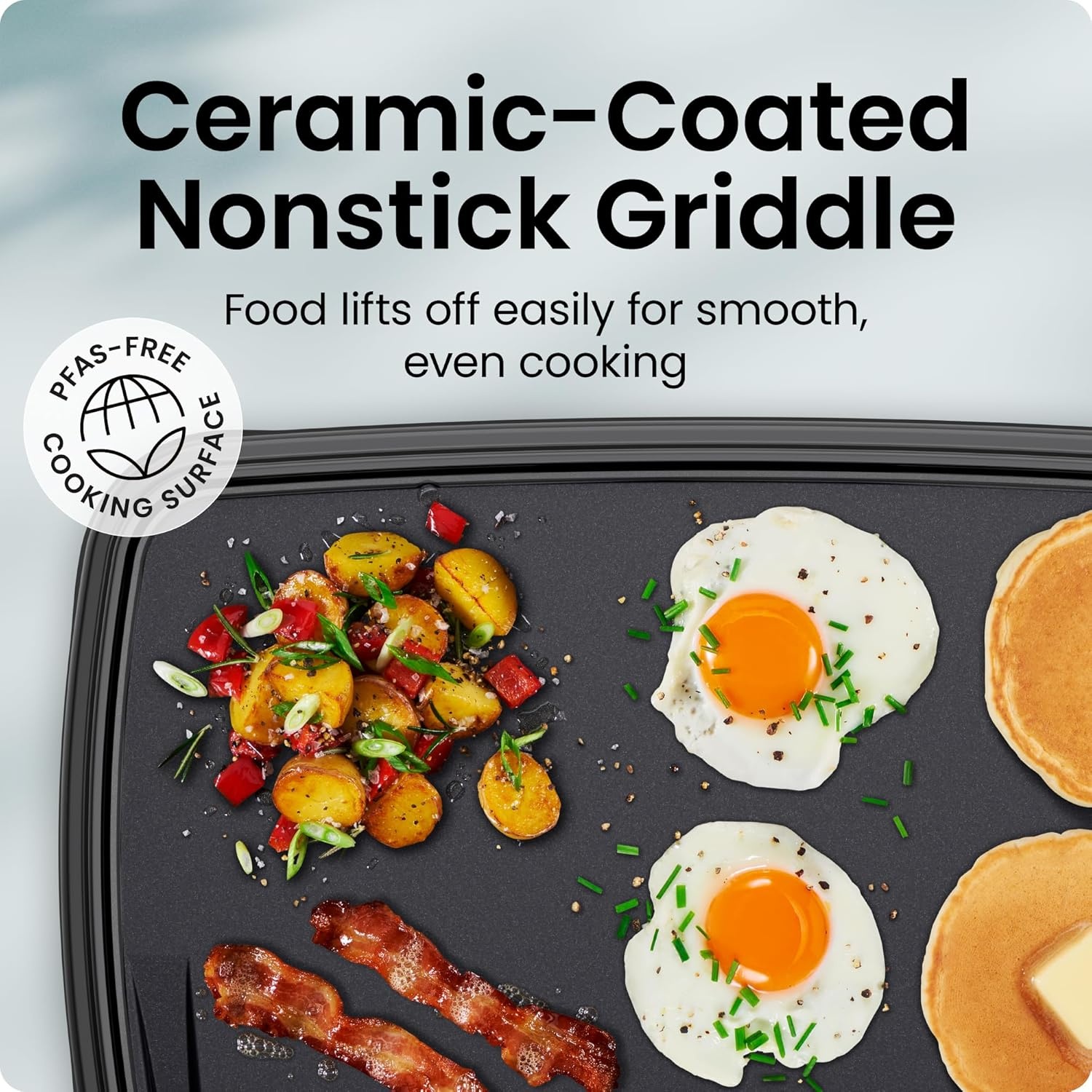image:imageChefman XL Electric Griddle with Removable Temperature Control Immersible Flat Top Grill Burger Eggs Pancake Griddle Nonstick Extra Large Cooking Surface Slide Out Drip Tray 10 x 20 Inch10 x 16
