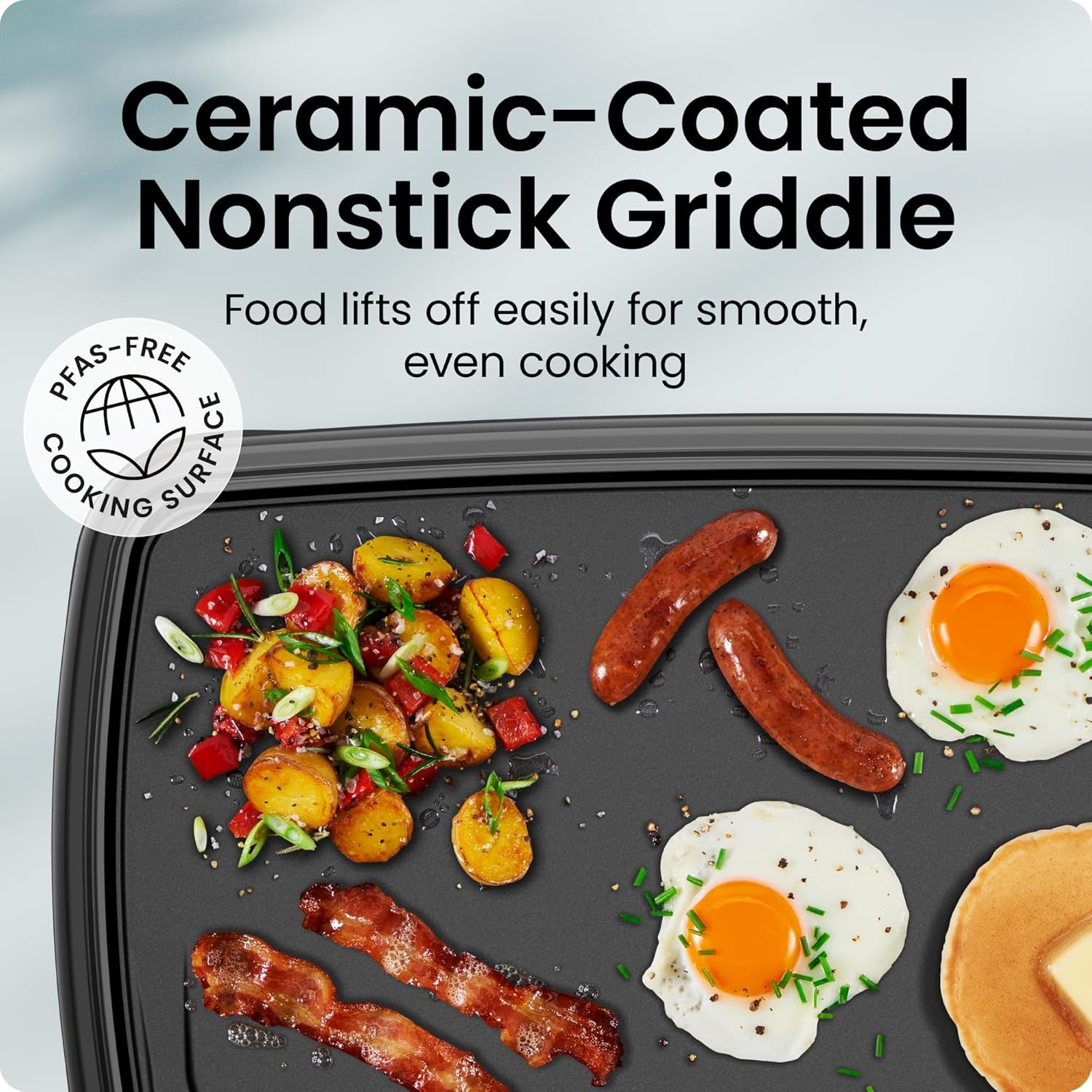 image:imageChefman XL Electric Griddle with Removable Temperature Control Immersible Flat Top Grill Burger Eggs Pancake Griddle Nonstick Extra Large Cooking Surface Slide Out Drip Tray 10 x 20 Inch10 x 20