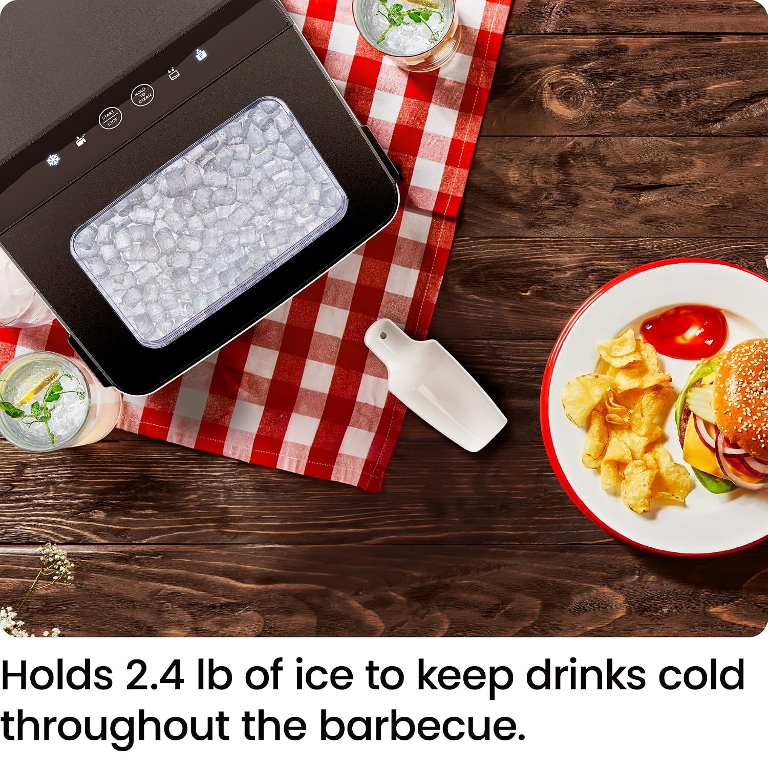 image:imageICEMAN DualSize Ice Maker Countertop Portable Ice Machine Large and Small Ice Machine Maker with Self Cleaning 9 Cubes in 7 Mins 22lbs24hrs for Home Kitchen Office Party Ice Scoop IncludedStainless