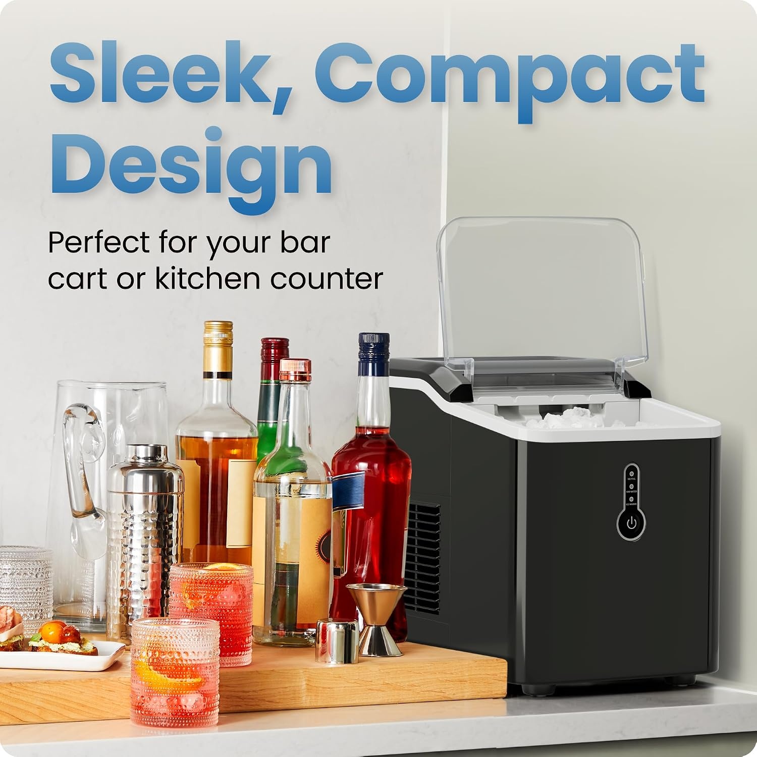 image:imageIceman by Chefman Nugget Ice Maker Countertop Pebble Ice Maker Machine 26 lb in 24 Hours Ready in 6 Minutes Removable Ice Basket Fun and Chewable Cubes 15L Water Tank SelfCleaning Function