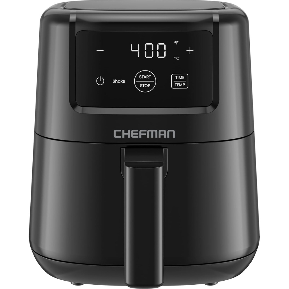 image:imageCHEFMAN 2 Qt Mini Air Fryer Digital SpaceSaving Compact Air Fryer with Nonstick and Dishwasher Safe Basket Quick amp Easy Meals in Minutes Features Digital Timer and Shake Reminder BlackBlack