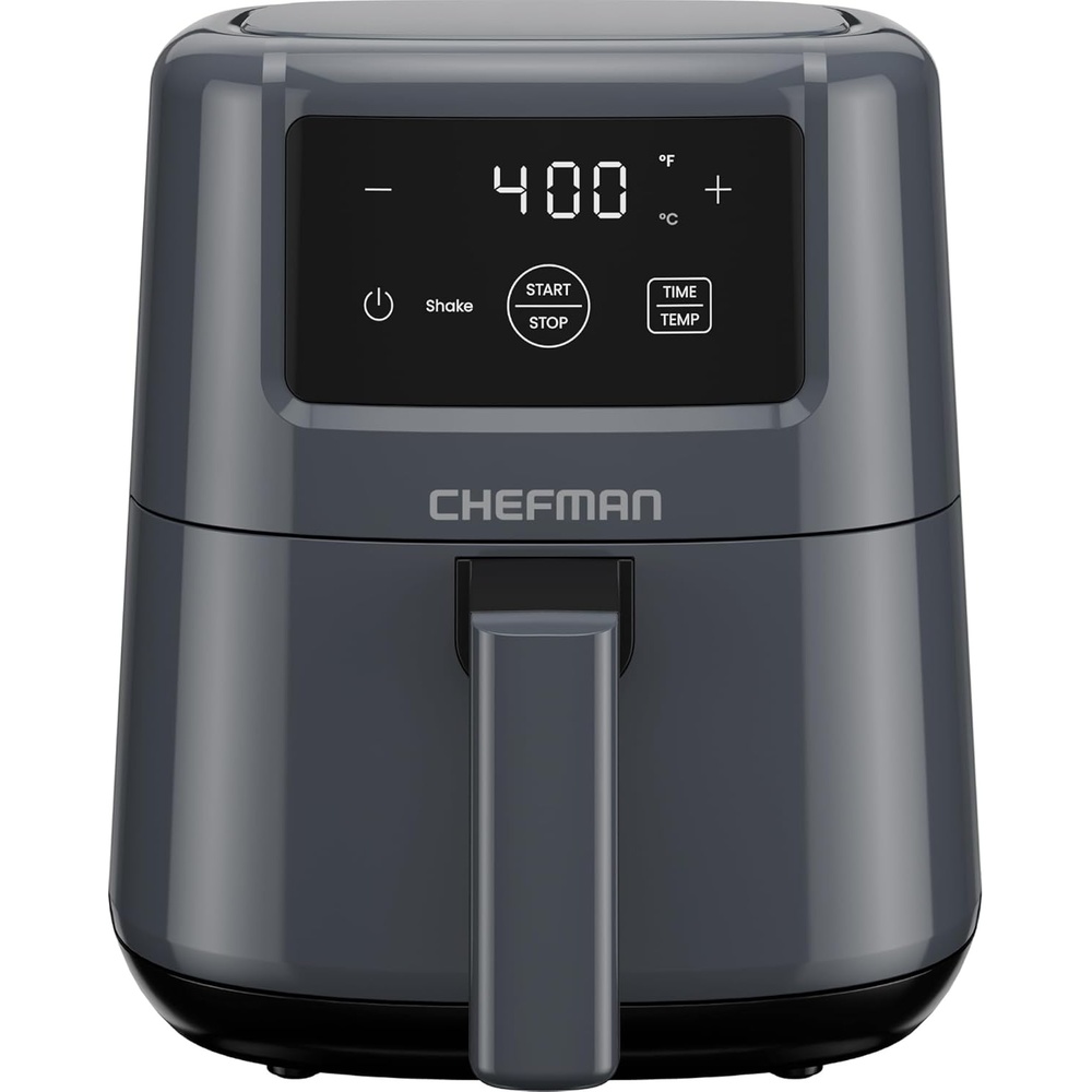 image:imageCHEFMAN 2 Qt Mini Air Fryer Digital SpaceSaving Compact Air Fryer with Nonstick and Dishwasher Safe Basket Quick amp Easy Meals in Minutes Features Digital Timer and Shake Reminder BlackGrey