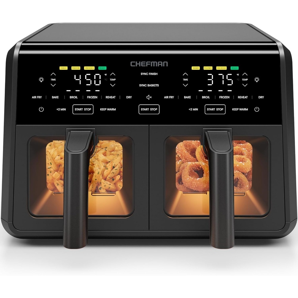 image:imageChefman Air Fryer 6in1 XL 14Quart Multifunctional Airfryer with Touchscreen Controls Rotisserie Food Dehydrator Convection Oven Bake Broil and Reheat Functions Windowed Door Black9 Quart