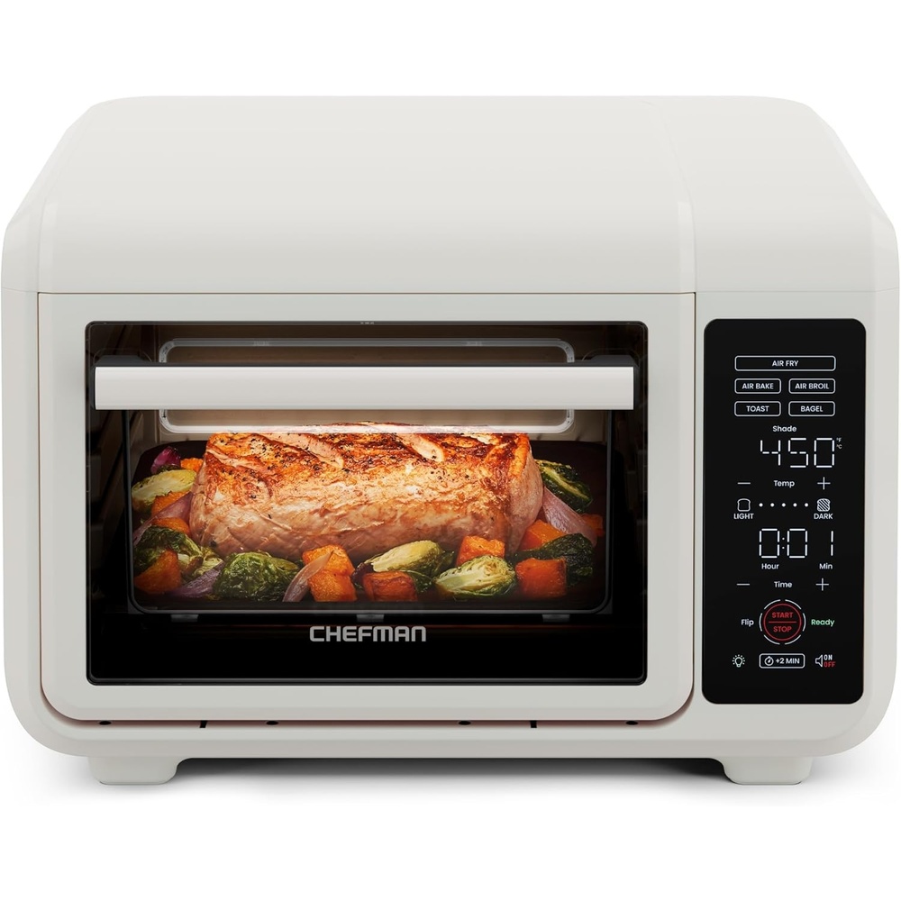 image:imageChefman Air Fryer Toaster Oven Combo Countertop Oven for Quick amp Healthy Meals Bake Broil Air Fry Toast and Bagel Functions 450F Max Temp 4 Slice Toaster Oven Air Fryer Combo IvoryIvory
