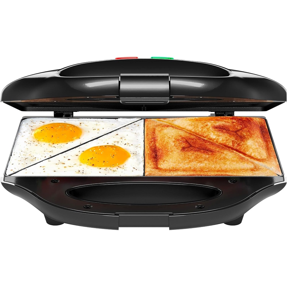 image:imageChefman Portable Sandwich Maker Compact Nonstick Electric Omelet Maker Panini Press Pocket Sandwich Press and Quesadilla Maker with Indicator Lights Locking Lid and Cord StorageSandwich