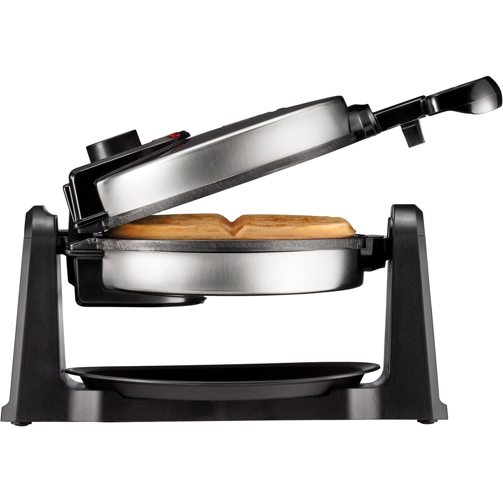 image:imageChefman Rotating Belgian Waffle Maker 180 Flip Iron w NonStick Plates Adjustable Timer Locking Lid amp Drip Plate Space Saving Storage MessFree Breakfast Stainless SteelBlack