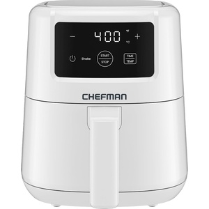CHEFMAN 2 Qt Mini Air Fryer – Digital Space-Saving Compact Air Fryer with Nonstick and Dishwasher Safe Basket, Quick & Easy Meals in Minutes, Features Digital Timer and Shake Reminder – Black(White)