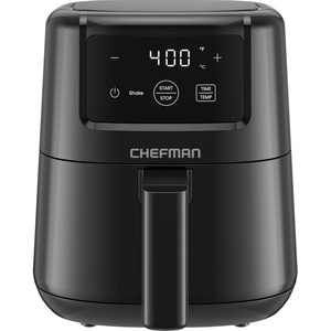 CHEFMAN 2 Qt Mini Air Fryer – Digital Space-Saving Compact Air Fryer with Nonstick and Dishwasher Safe Basket, Quick & Easy Meals in Minutes, Features Digital Timer and Shake Reminder – Black(Black)