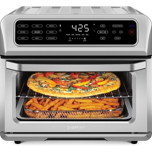 Chefman Air Fryer Toaster Oven Combo, Countertop Oven for Quick & Healthy Meals, Bake, Broil, Air Fry, Toast, and Bagel Functions, 450°F Max Temp, 4 Slice Toaster Oven Air Fryer Combo – Ivory(Stainless)