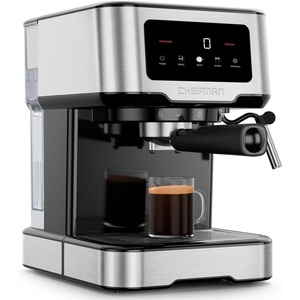 Chefman Crema Supreme 15 Bar Espresso Machine with Milk Frother, Barista Steam Wand, Professional Coffee Maker with Coffee Grinder, 30 Grind Settings, 3L Removable Water Tank – Stainless Steel(Small)