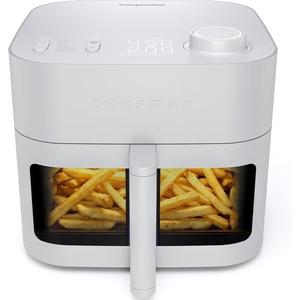 Chefman Crispinator Air Fryer 6-in-1 with 8 Qt capacity, 450°F Max Temp with TurboFry Pro Technology for Fast and Even Results, Viewing Window, Nonstick Ceramic Basket(Concrete)