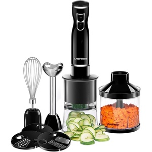 Chefman Electric Spiralizer & Immersion Blender/Vegetable Slicer 6-in-1 Food Prep Combo Kit, Includes 3 Spiralizing Blade Attachments, Zoodle Maker; Grate, Ribbon, Spiral, Blend, Chop, and Puree