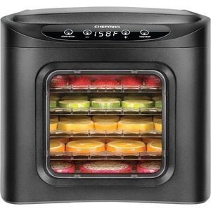 Chefman Food Dehydrator Machine, Touch Screen Electric Multi-Tier Preserver, Meat or Beef Jerky Maker, Fruit Leather, Vegetable Dryer w/ 6 Slide Out Drying Rack Trays & Transparent Door, Black(6 Tray)