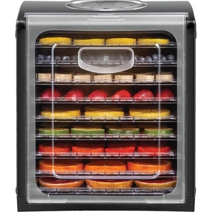 Chefman Food Dehydrator Machine, Touch Screen Electric Multi-Tier Preserver, Meat or Beef Jerky Maker, Fruit Leather, Vegetable Dryer w/ 6 Slide Out Drying Rack Trays & Transparent Door, Black(9 Tray)