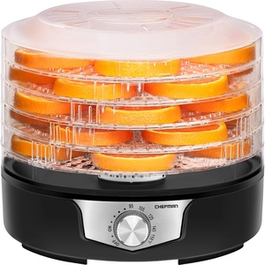 Chefman Food Dehydrator Machine, Touch Screen Electric Multi-Tier Preserver, Meat or Beef Jerky Maker, Fruit Leather, Vegetable Dryer w/ 6 Slide Out Drying Rack Trays & Transparent Door, Black(5 Tray)