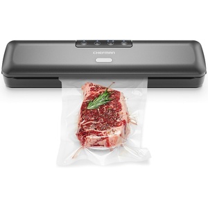 Chefman Food Vacuum Sealer Machine, Compact Vacuum Sealer with Moist & Dry Settings, Perfect for Sous Vide, Storage, and Freezer, One-Touch Operation, Vacuum Storage Bags Included – Black