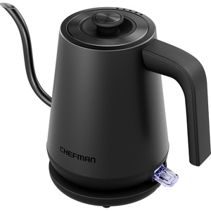 Chefman Gooseneck Electric Kettle, 0.8L Pour Over Tea Kettle for Coffee and Tea, One-Touch Operation, Boil-Dry Protection, Auto Shut-Off, Ultra-Fast Hot Water Boiler – Black(Black)