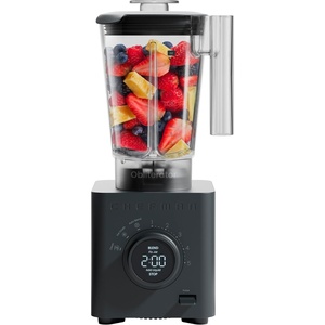 Chefman Obliterator 48 oz Countertop Blender for Smoothies, 1380W Motor to Crush Ice,Nuts & Frozen Fruit with Stainless Steel Blade Auto Blend Function, Includes Tamper & Scraper-MIDNIGHT(Pack of 1)
