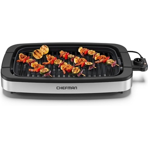 Chefman Smokeless Indoor Electric Grill, Extra Large Grilling Surface, Nonstick Table Top Grill for Indoor Grilling and BBQ with Adjustable Temperature Control, Drip Tray, Dishwasher-Safe Parts