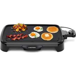 Chefman XL Electric Griddle with Removable Temperature Control, Immersible Flat Top Grill, Burger, Eggs, Pancake Griddle, Nonstick Extra Large Cooking Surface, Slide Out Drip Tray, 10 x 20 Inch(10″ x 16″)