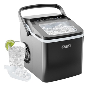 ICEMAN Dual-Size Ice Maker Countertop – Portable Ice Machine, Large and Small Ice Machine Maker with Self Cleaning, 9 Cubes in 7 Mins, 22lbs/24hrs, for Home, Kitchen, Office, Party, Ice Scoop Included(Black)