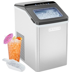 ICEMAN Dual-Size Ice Maker Countertop – Portable Ice Machine, Large and Small Ice Machine Maker with Self Cleaning, 9 Cubes in 7 Mins, 22lbs/24hrs, for Home, Kitchen, Office, Party, Ice Scoop Included(Stainless)