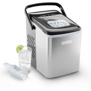 Iceman Dual-Size Countertop Ice Maker Machine, Portable, Creates 2 Cube Sizes in 6 Mins, Holds 1.3 lb. of Ice, Makes up to 26 lb in 24 Hours, Self-Cleaning Scoop Included, Stainless-Steel(Stainless)