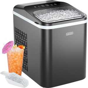 Iceman Dual-Size Countertop Ice Maker Machine, Portable, Creates 2 Cube Sizes in 6 Mins, Holds 1.3 lb. of Ice, Makes up to 26 lb in 24 Hours, Self-Cleaning Scoop Included, Stainless-Steel(Black)
