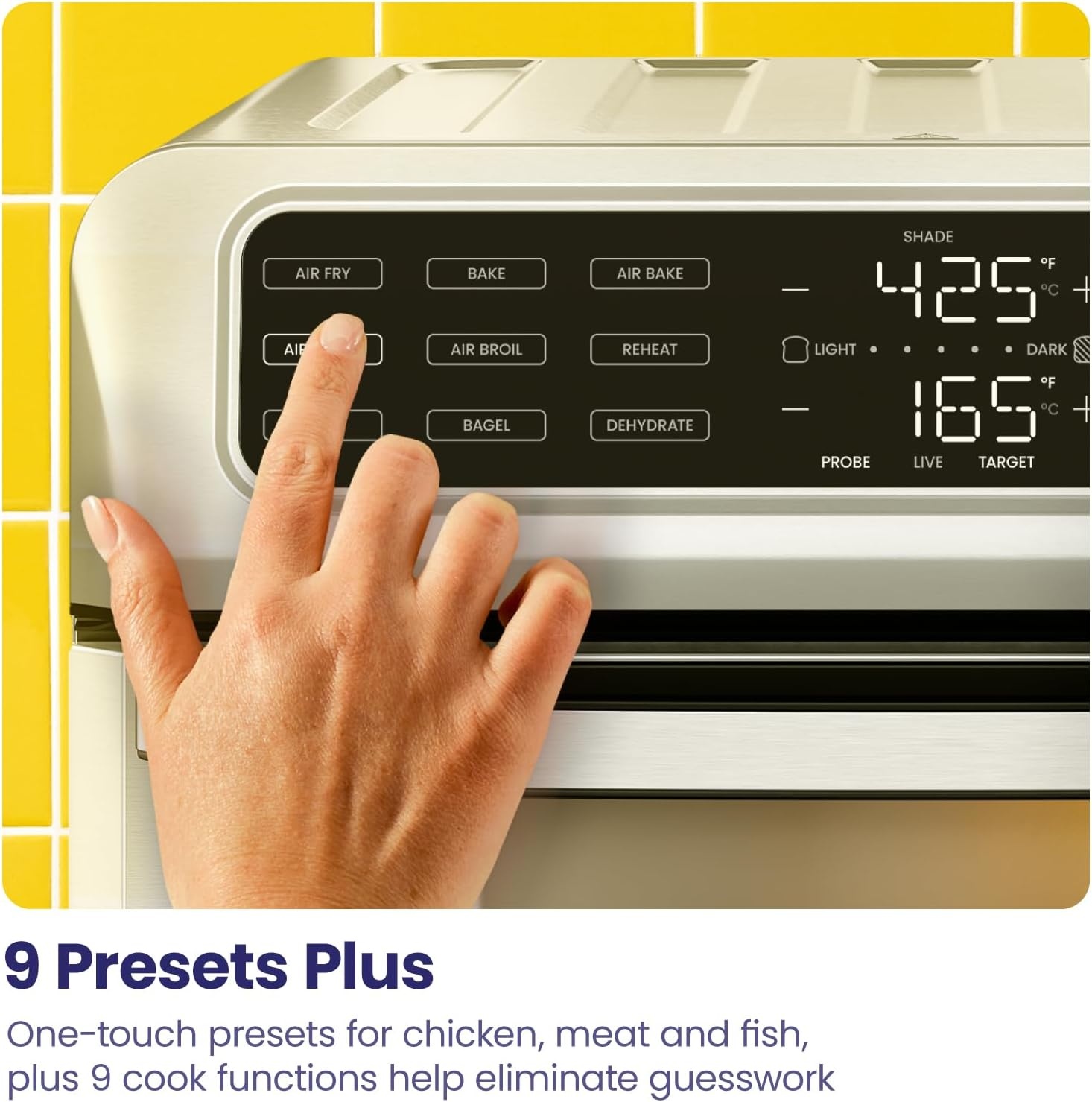 image:imageChefman Air Fryer Toaster Oven Combo with Probe Thermometer 12In1 Stainless Steel Convection Countertop 10 Inch Pizza 4 Slices of Toast Cooking Baking Toasting Roaster Oven Airfryer 20QTStainless Steel