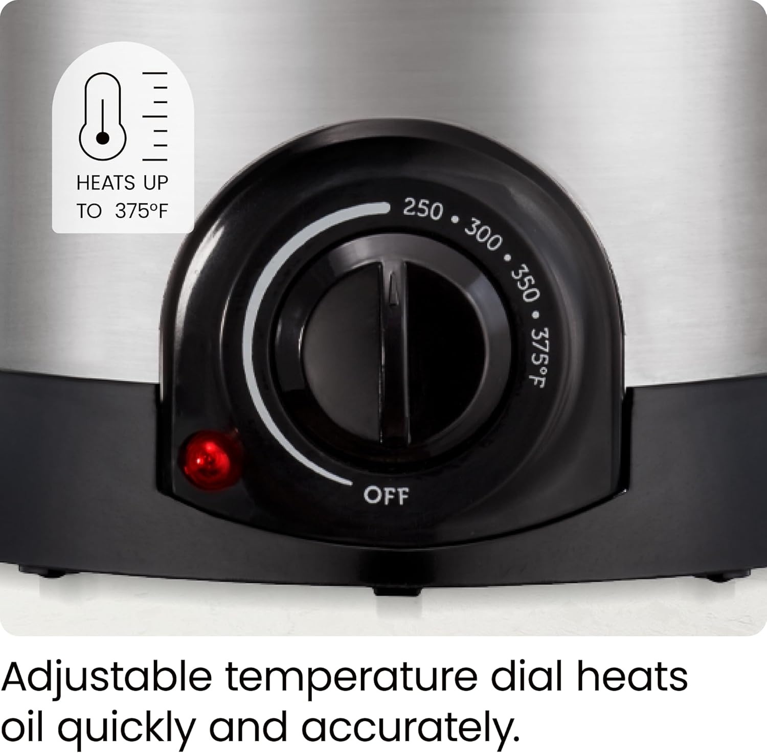 image:imageChefman Fry Guy Deep Fryer with Removable Basket EasytoClean NonStick Coating and CooltoTouch Exterior Adjustable Temperature Control 42 Cup 1 Liter Capacity Stainless SteelStainless 1 Liter