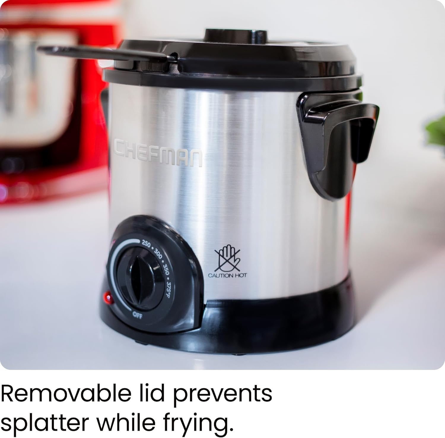 image:imageChefman Fry Guy Deep Fryer with Removable Basket EasytoClean NonStick Coating and CooltoTouch Exterior Adjustable Temperature Control 42 Cup 1 Liter Capacity Stainless SteelStainless 1 Liter