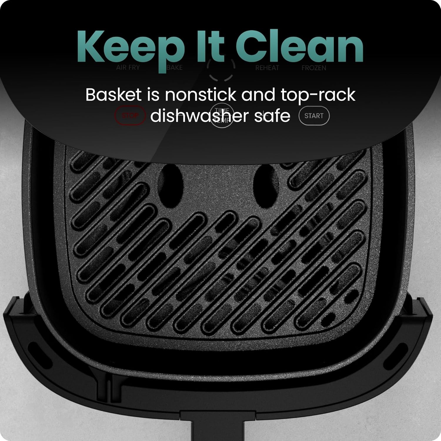 image:imageChefman TurboX 4in1 Air Fryer 5Quart Airfryer for Extra Crispy Chicken Fries Wings and More Air Fry Bake Reheat and Frozen Functions Digital Touch Controls Dishwasher Safe